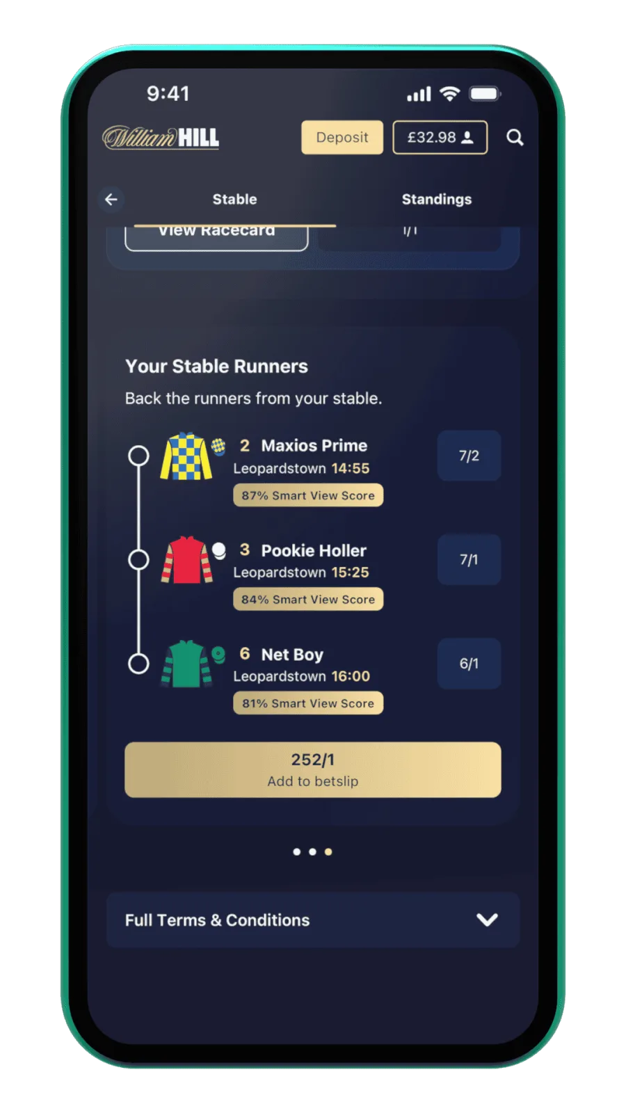 Lucky Stable back your stable runners, add to betslip